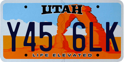 UT license plate Y456LK