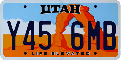 UT license plate Y456MB