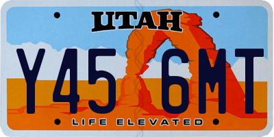 UT license plate Y456MT