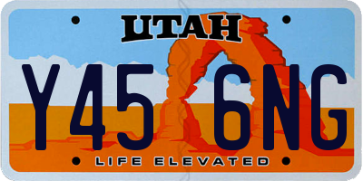 UT license plate Y456NG