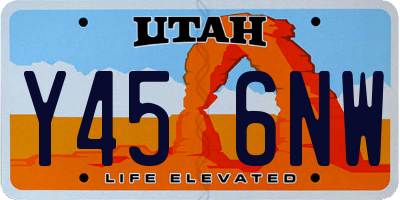 UT license plate Y456NW