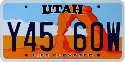 UT license plate Y456OW
