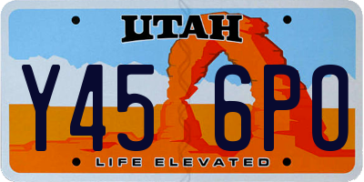 UT license plate Y456PO