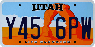 UT license plate Y456PW