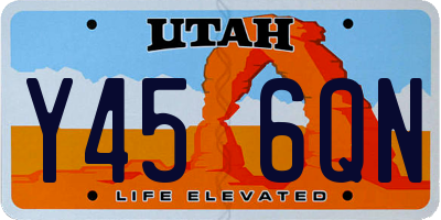 UT license plate Y456QN