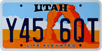 UT license plate Y456QT