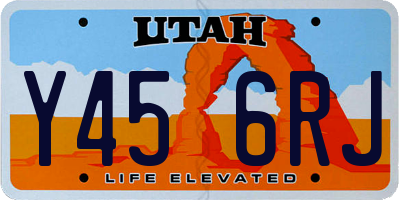 UT license plate Y456RJ