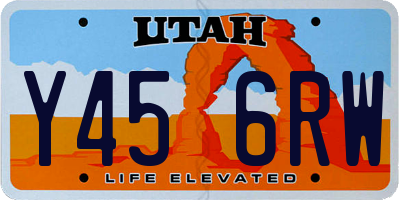 UT license plate Y456RW
