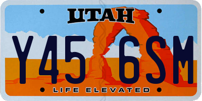 UT license plate Y456SM