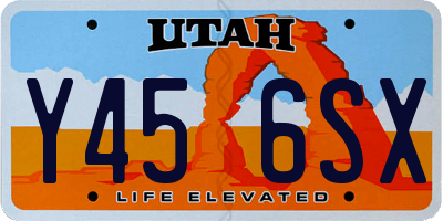 UT license plate Y456SX
