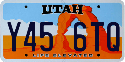 UT license plate Y456TQ