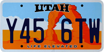 UT license plate Y456TW