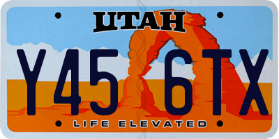 UT license plate Y456TX