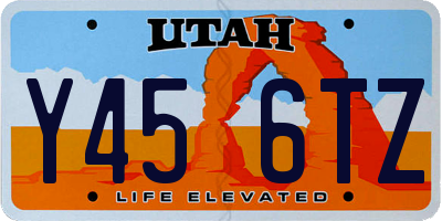 UT license plate Y456TZ