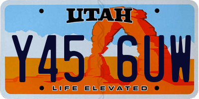 UT license plate Y456UW