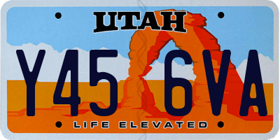 UT license plate Y456VA