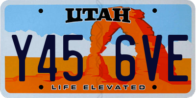 UT license plate Y456VE