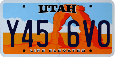 UT license plate Y456VO
