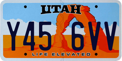 UT license plate Y456VV