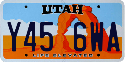 UT license plate Y456WA
