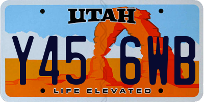 UT license plate Y456WB