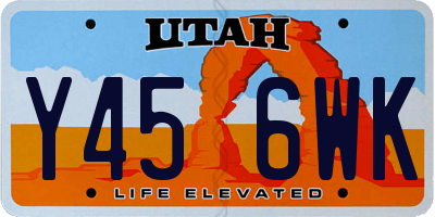 UT license plate Y456WK