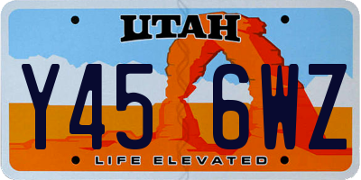 UT license plate Y456WZ