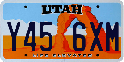 UT license plate Y456XM