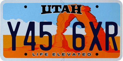 UT license plate Y456XR