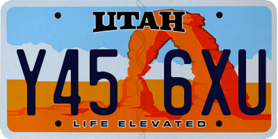 UT license plate Y456XU