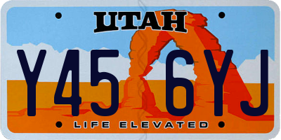 UT license plate Y456YJ