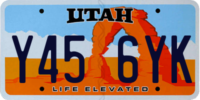 UT license plate Y456YK