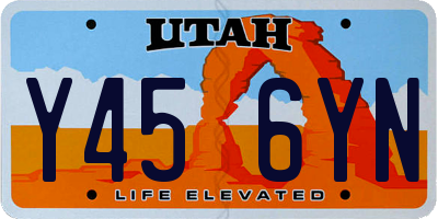 UT license plate Y456YN
