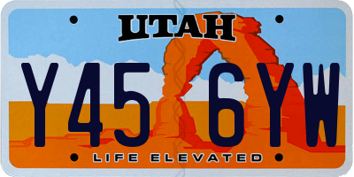 UT license plate Y456YW