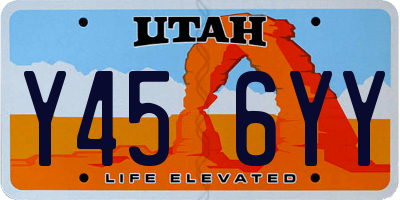 UT license plate Y456YY