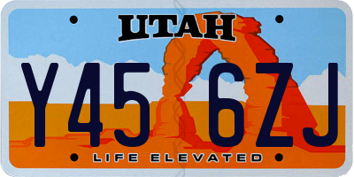 UT license plate Y456ZJ