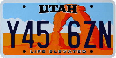 UT license plate Y456ZN