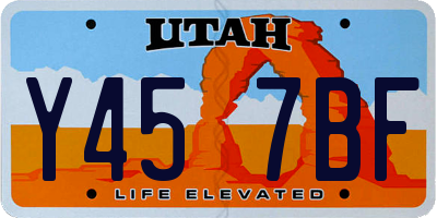 UT license plate Y457BF