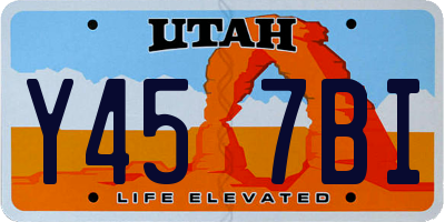 UT license plate Y457BI