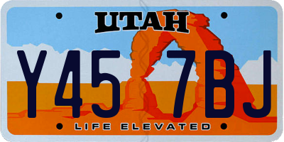 UT license plate Y457BJ