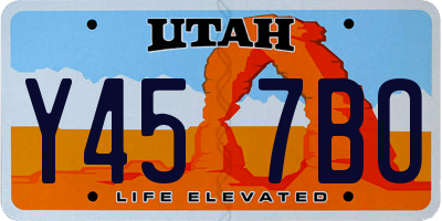 UT license plate Y457BO
