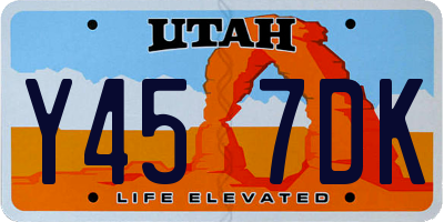 UT license plate Y457DK