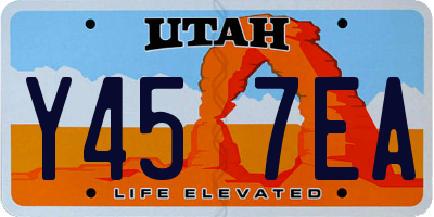 UT license plate Y457EA