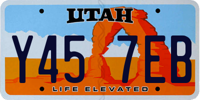 UT license plate Y457EB