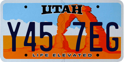 UT license plate Y457EG