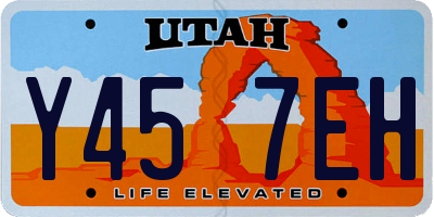 UT license plate Y457EH