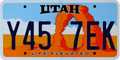 UT license plate Y457EK