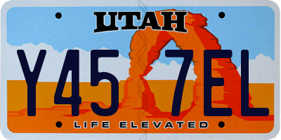 UT license plate Y457EL