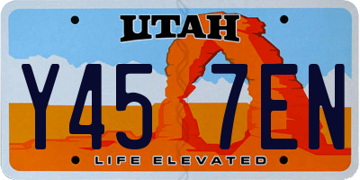 UT license plate Y457EN