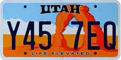 UT license plate Y457EQ
